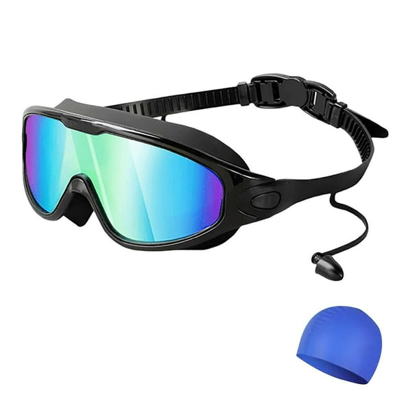 Moocorvic Swim Goggles And Swimming Cap Set, Silicone Cap for Adult Men Women