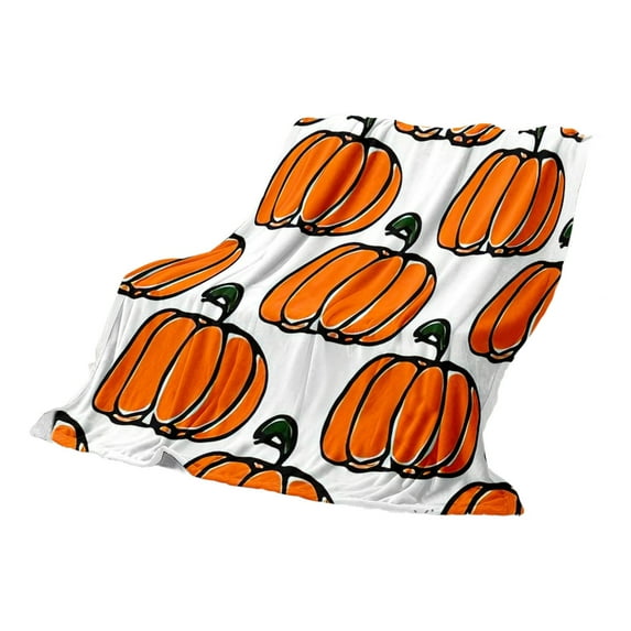 Moocorvic Thanksgiving Decorations Throw Blanket Pumpkin Print Sofa Cover Fall Decor 3.3x2.3 FT