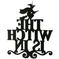 thumbnail image 1 of Moocorvic The Witch Is In Halloween Hanging Sign Door Hanging Halloween Decoration A, 1 of 7