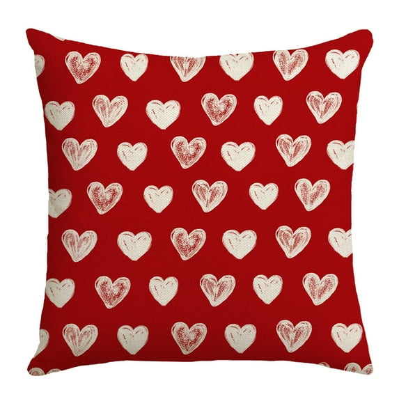 Moocorvic Throw Pillow Covers, Valentine's Day Gifts Heart Print Cushion Case for Sofa Couch, 18 x 18 Inch