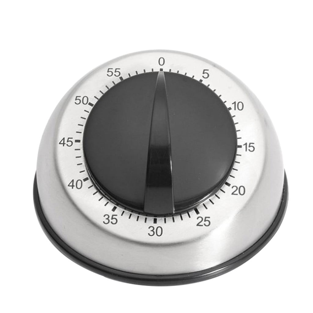 Moocorvic Timer Kitchen Timer 60 Minute Timing Alarm Sound Magnetic Countdown Timer Home Baking Cooking Steaming Manual Timer Stainless Steel Face Mechanical Timer