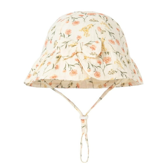 Moocorvic Toddler Bucket Hats Cute Print Baby Sun Hat Wide Brim Summer Outdoor Hat with Chin Strap