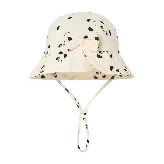 Moocorvic Toddler Bucket Hats Cute Print Baby Sun Hat Wide Brim Summer Outdoor Hat with Chin Strap