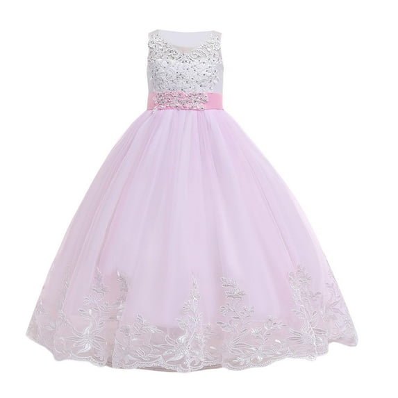 Moocorvic Toddler Flower Girls Dresses Tulle Wedding Party Dress Bridesmaid Pageant Princess Kids Birthday Ball Gown 10-11 Years