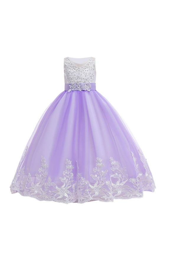 Toddler Flower Girls Dresses Tulle Wedding Party Dress Bridesmaid Pageant Princess Kids Birthday Ball Gown 4-5 Years