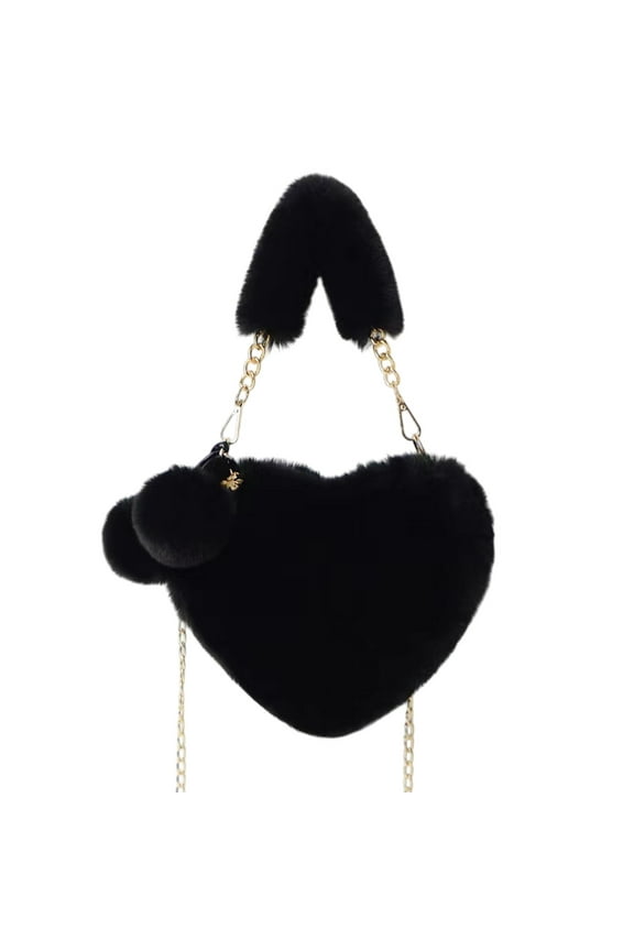 Tote Bag for Women, Plush Heart Shape One Shoulder Bag Cute Purse Mother's Day Gifts