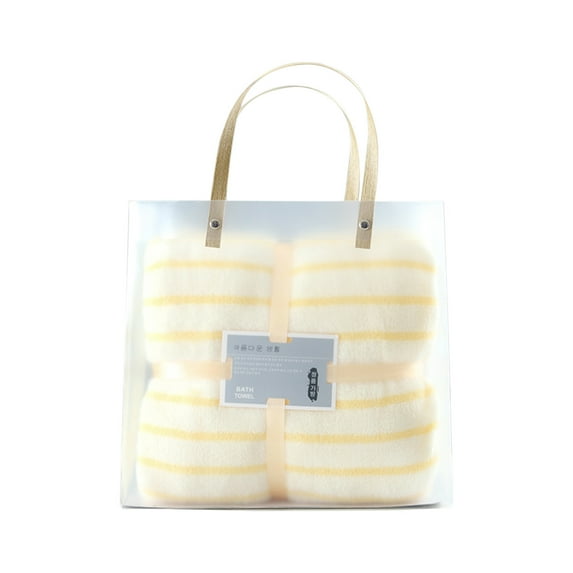 Guanhe Turkish Beach Towels Oversized Striped Coral Velvet Bath Towel, Highly Absorbent Quick Drying Swimming Pool Accessories 27.6''x55''(Yellow)