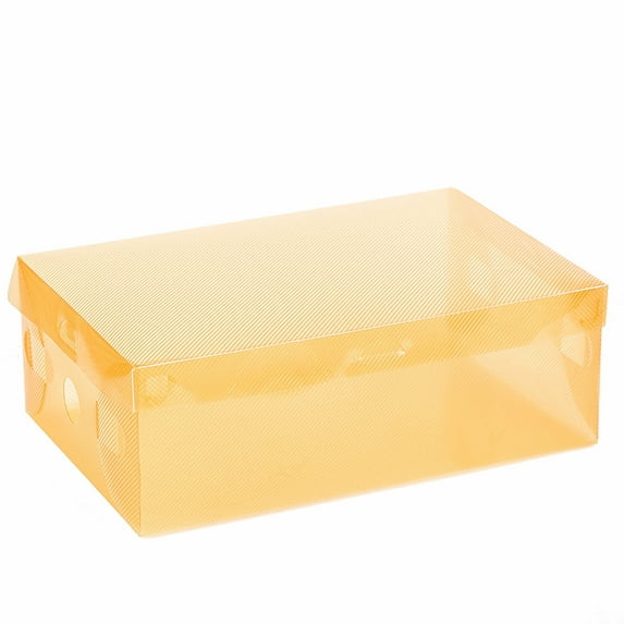 Moocorvic Unisex Stackable Shoe Organizer Storage Box with Lids, Orange