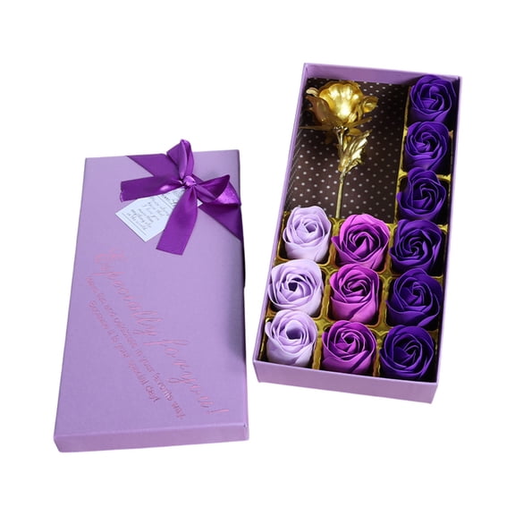 Moocorvic Valentine'S Day Gifts for Her, 12 Floral Scented Rose Soap Flowers And A Gold Rose Gift Box Birthday Gifts for Women Wife Mom