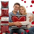 thumbnail image 1 of Moocorvic Valentine's Day Pillow Covers With Stripes Red Love Heart, Decorative Outdoor Cushion Case for Sofa Couch Farmhouse Holiday Anniversary Wedding Decoration, 1 of 6