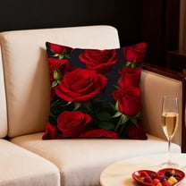 Moocorvic Valentines Day Throw Pillow Covers 18x18, Rose Floral Print Pillowcase for Couch Sofa Home Holiday Party Decor