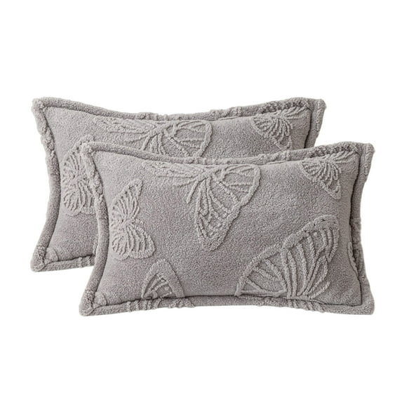 Moocorvic Velvet Pillowcases Set of 2, Soft Warm Pillow Covers Standard Size for Bedroom,Gray