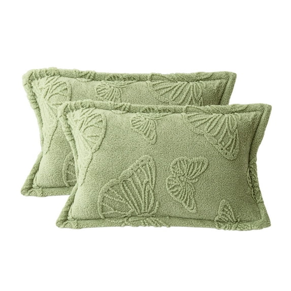 Moocorvic Velvet Pillowcases Set of 2, Soft Warm Pillow Covers Standard Size for Bedroom,Green