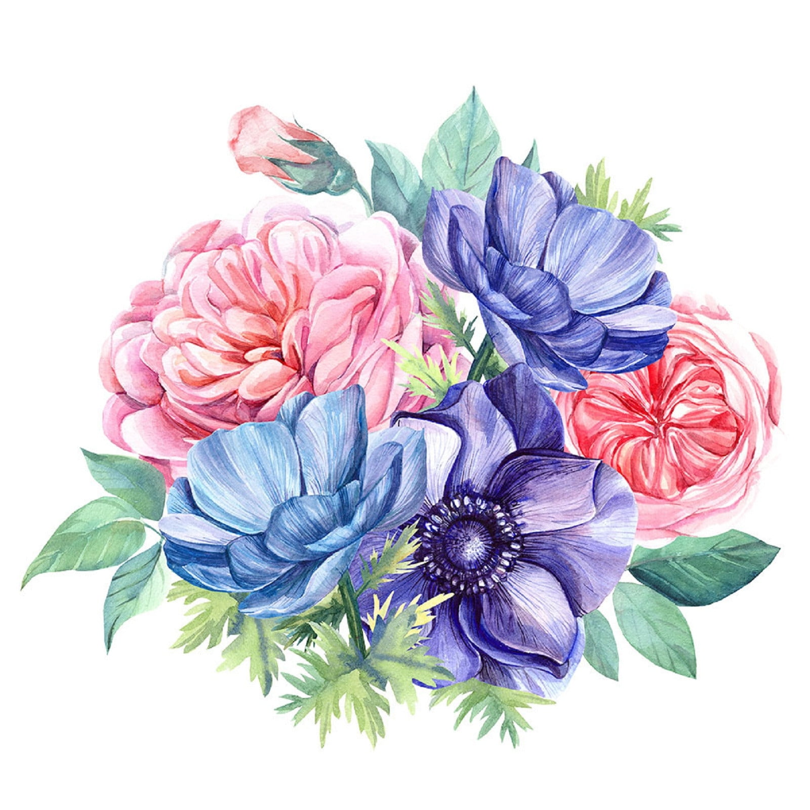 Moocorvic Wall Stickers for Bedroom Peony Rose Pattern Wall Decals Peel and Stick, Removable Flowers Wall Decals for Girls Bedroom Living Room