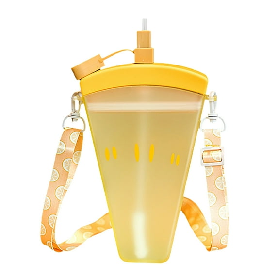 Moocorvic Water Bottles with Straw Plastic Cups,Tumbler With Lid And Straw Modern Water Jug for Women/Teen Girl/School Cute Water Bottles With Strap