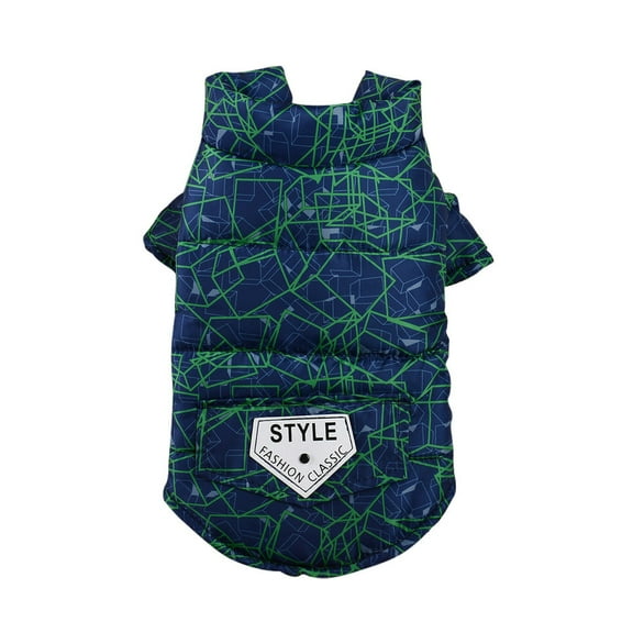 Moocorvic Waterproof Pet Clothes for Small Dogs Cats Cozy Snow Jacket Style Plaid Winter Coat(Green,M)