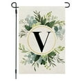thumbnail image 1 of Moocorvic Welcome Decorative Garden Flags with Letter, Wreath Double Sided House Yard Patio Outdoor Garden Flags Small Garden Flag Family Last Name Initial Decoration(V), 1 of 5