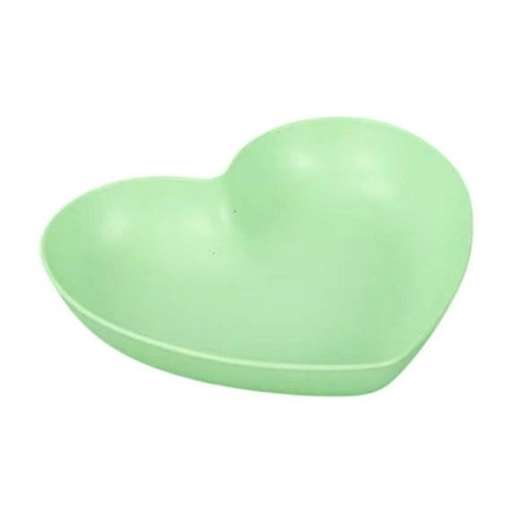 Moocorvic Wheat Straw Dinner Plates 6 inch Reusable Plastic Plates for Kitchen Dessert, 5 Colors(Heart Shape)