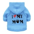 thumbnail image 1 of Moocorvic Winter Dog Hoodie Sweatshirts Winter Pet Costumes Clothes for Small Medium Dogs Cat I LOVE MY MOM(Sky Blue,M), 1 of 4