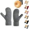 thumbnail image 1 of Moocorvic Winter Mittens Gloves for Women, Warm Thermal Fleece Lining Thick Knit Soft Snow Mittens for Cold Weather Gifts,Gray, 1 of 8