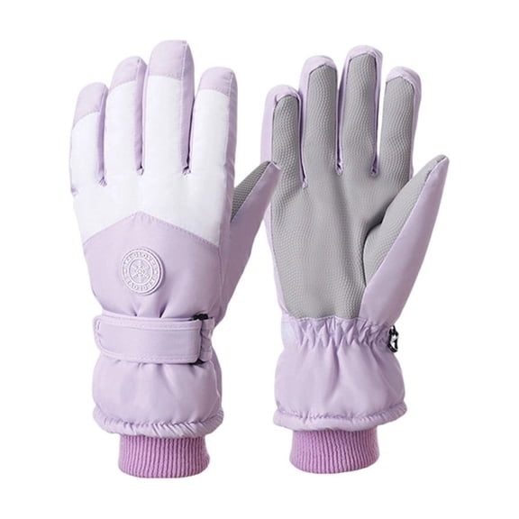 Moocorvic Winter Ski Gloves for Women, Thicked Fleece Lined Waterproof Thermal Windproof Gloves for Outdoor Skiing Hiking Snowboard,Purple