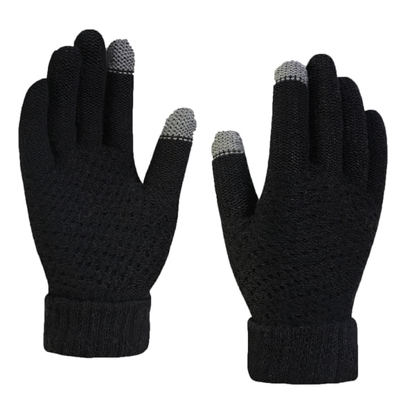 Moocorvic Winter Warm Gloves Men Women, Touch Screen Thermal Knit Gloves for Cold Weather Outdoors,Black