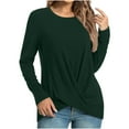 thumbnail image 1 of Moocorvic Women's Long Sleeve Shirts Women's Fall Winter Casual T-Shirts Long Sleeve Tunic Tops Front Crewneck Blouse Pullover, 1 of 7