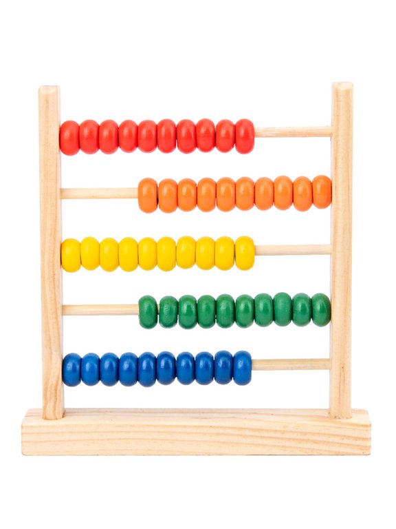 Wooden Abacus for Math - 50 Beads Counting Toys, Multi-Color Counters, Counting Toys for Preschool Learning & Development, Develops Coordination, Motor Skills