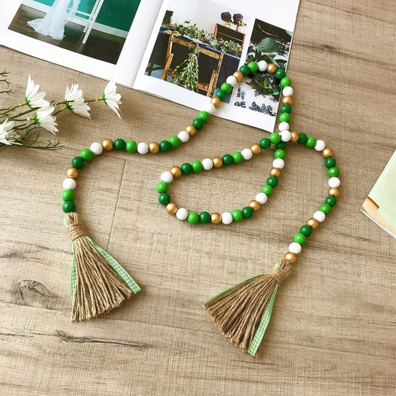 Moocorvic Wooden Beads Bulk Heart Wooden Beads Valentine's Day Craft Supplies Wooden Beads Tassel For Making Garlands Valentine's Day