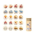 thumbnail image 1 of Moocorvic Wooden Memory Game Montessori Toys, 20 Pcs Find Same Vehicle Matching Toys Christmas Birthday Gifts, 1 of 7