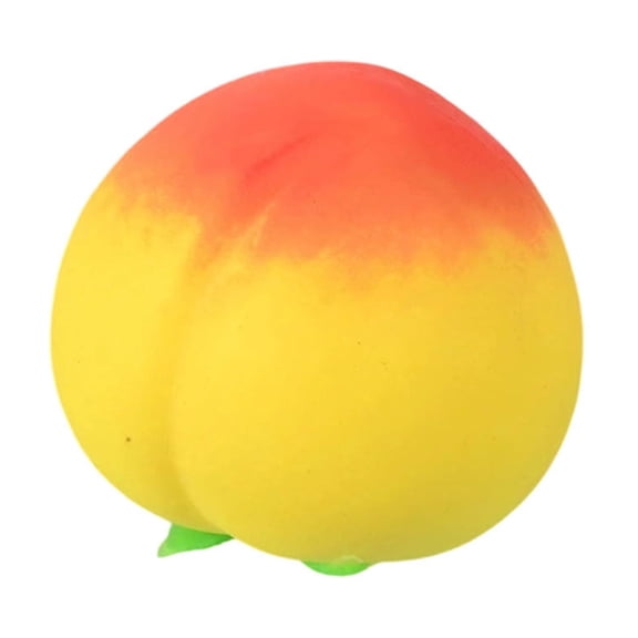 Moocorvic Yellow Peach Ball,Peach Slow Rising Stress Relief Toys,Realistic Peach Shaped Fruit Squeeze Balls,Soft Flexible Fidget Toys Decompression Gift for Adults