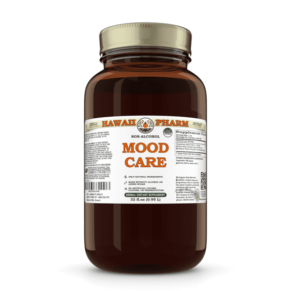 Mood Care ALCOHOL-FREE Liquid Extract Glycerite. Expertly Extracted by Trusted HawaiiPharm Brand. Absolutely Natural. Proudly made in the USA. Glycerite 32 Fl.Oz