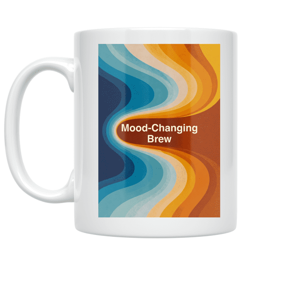 Mood Changing Brew Abstract Design - Modern Art Enthusiast - 11 oz Ceramic Coffee Mug