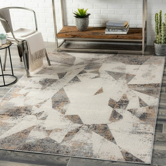 Mood Cream 7'10" x 10' Modern Rectangle Area Rug