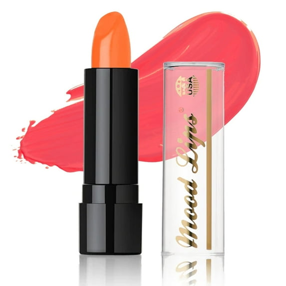 Mood Lips Color Changing Lipstick | Long Lasting Lip Stain Effect | 12 Hour Wear | Magic pH Tint | Aloe Vera Hydrating & Moisturizing | Made in USA | Orange