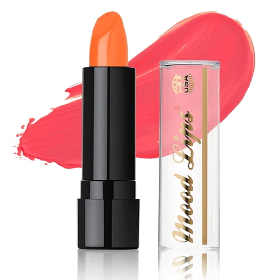 Mood Lips Color Changing Lipstick | Long Lasting Lip Stain Effect | 12 Hour Wear | Magic pH Tint | Aloe Vera Hydrating & Moisturizing | Made in USA | Orange
