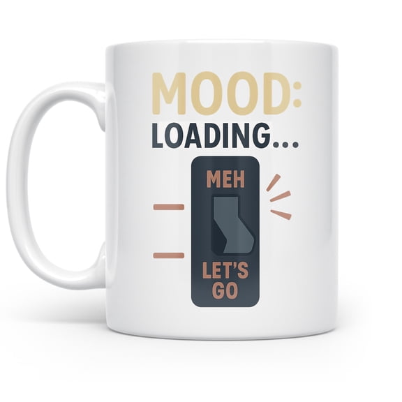 Mood Loading 11 oz Coffee Mug - Funny Gift for Introverts White Ceramic