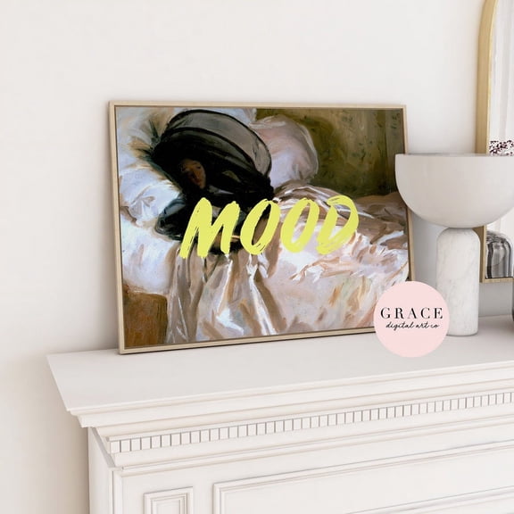 Mood Print, Yellow Funny Quote Wall Art