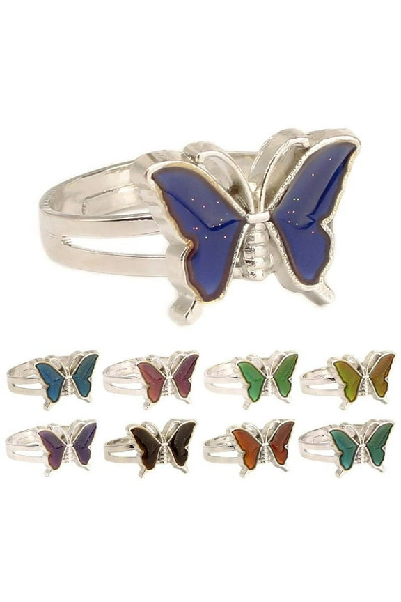 Mood Ring Butterfly Color Changing Emotional Feeling Adjustable Size Mood Ring