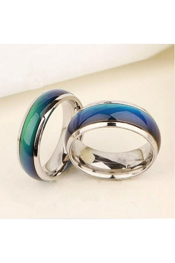 Mood Ring, Electroplated Metal Temperature Sensitive Color Changing Ring, Unisex, 6mm Width