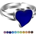 thumbnail image 1 of Mood Ring Love Heart Color Changing Emotional Feeling Adjustable Size Mood Ring, 1 of 5