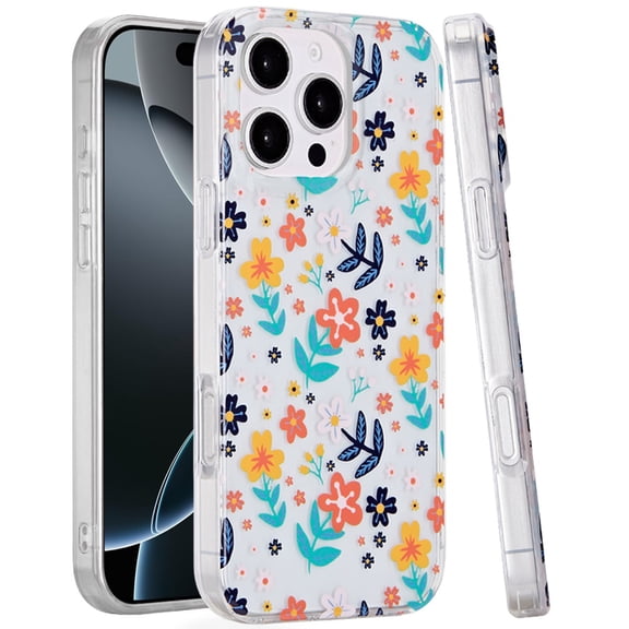 Mood Series Designer Hybrid Case for iPhone 16 Pro Max - Colorful Floral