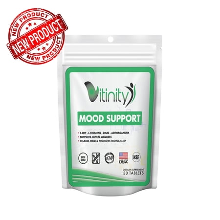 Mood Support - Natural Ayurvedic Mood Booster - Stress & Anxiety Relief with 5-HTP & Ashwagandha - Improve Your Energy, Mental State, & Sleep - Natural Serotonin & Dopamine Kick Starter (30 Capsules)