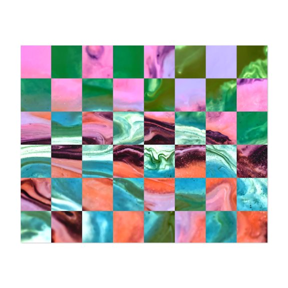 Mood Waves - Collage Abstract Psychedelic Modern Art Geometric Surrealism Pattern Unframed Wall Art Print 6 x 8 inches