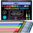 thumbnail image 1 of MoodClue Liquid Chalk Markers, 12 Neon Colors, Reversible Tips, Easy-Clean Wet or Dry Erase, Non-Toxic, 1 of 10