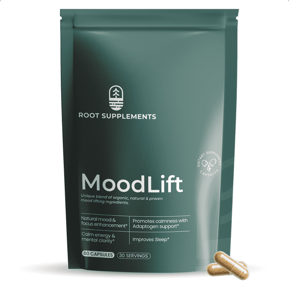 MoodLift Natural Mood Support Supplement - Dopamine & Adaptogen Blend with Mucuna Pruriens, Shatavari, Rhodiola Rosea & Matcha - Promotes Emotional Balance, Focus & Stress Relief - 60 Capsules