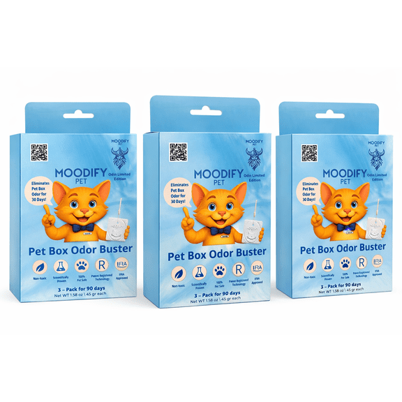 MoodifyPet Cat Litter Box Odor Ultimate Eliminator 12 Pack for a Full Year