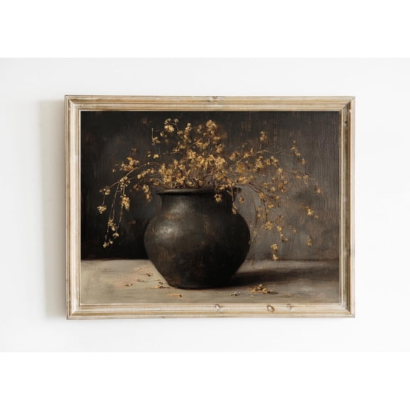 Moody Autumn Floral Print Poster Dark Rustic Wall Art Warm Tones English Country Decor Cottagecore Botanical Art Warm Present Vintage UNFRAMED Poster Size 24x36