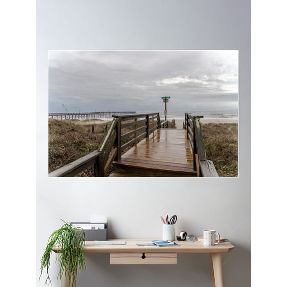Moody Beach Path Poster Wall Art, Modern Wall Decor For Living Room Bedroom, 12x18 UNFRAMED