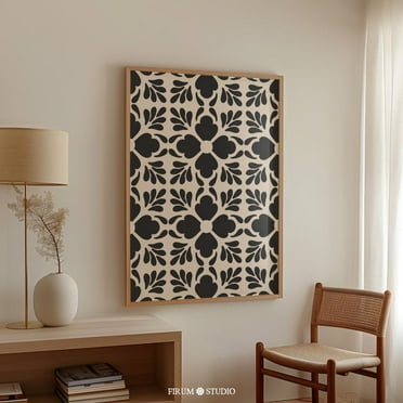 DOPAPRINT Natural beige Waves Japandi Wall Art, Wabi Sabi Poster, Large